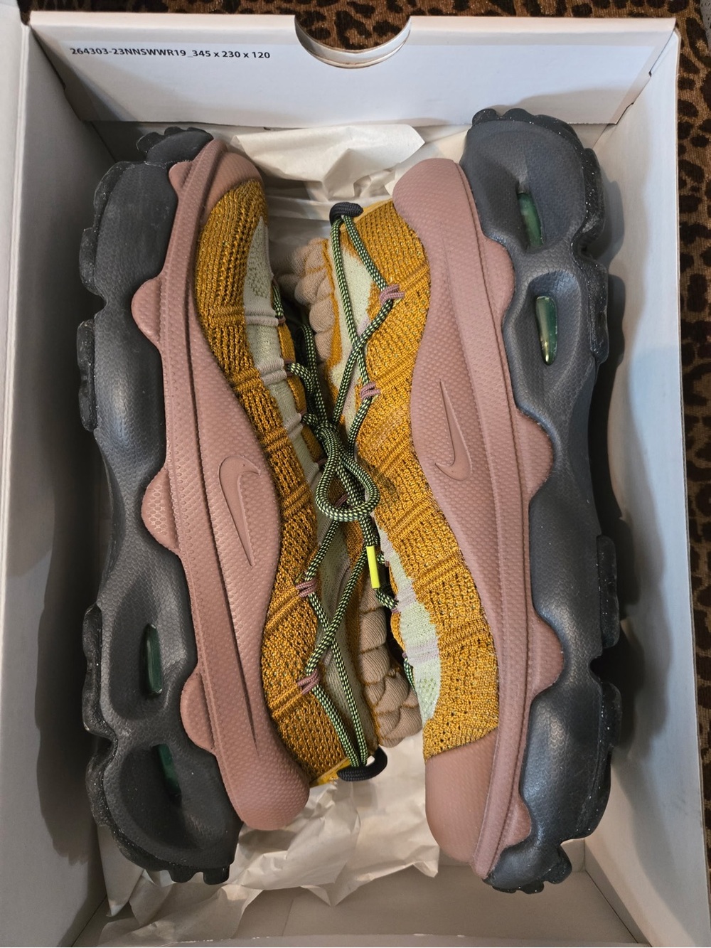Nike Women’s Mustard Knit Sneakers with Dusty Rose Panels